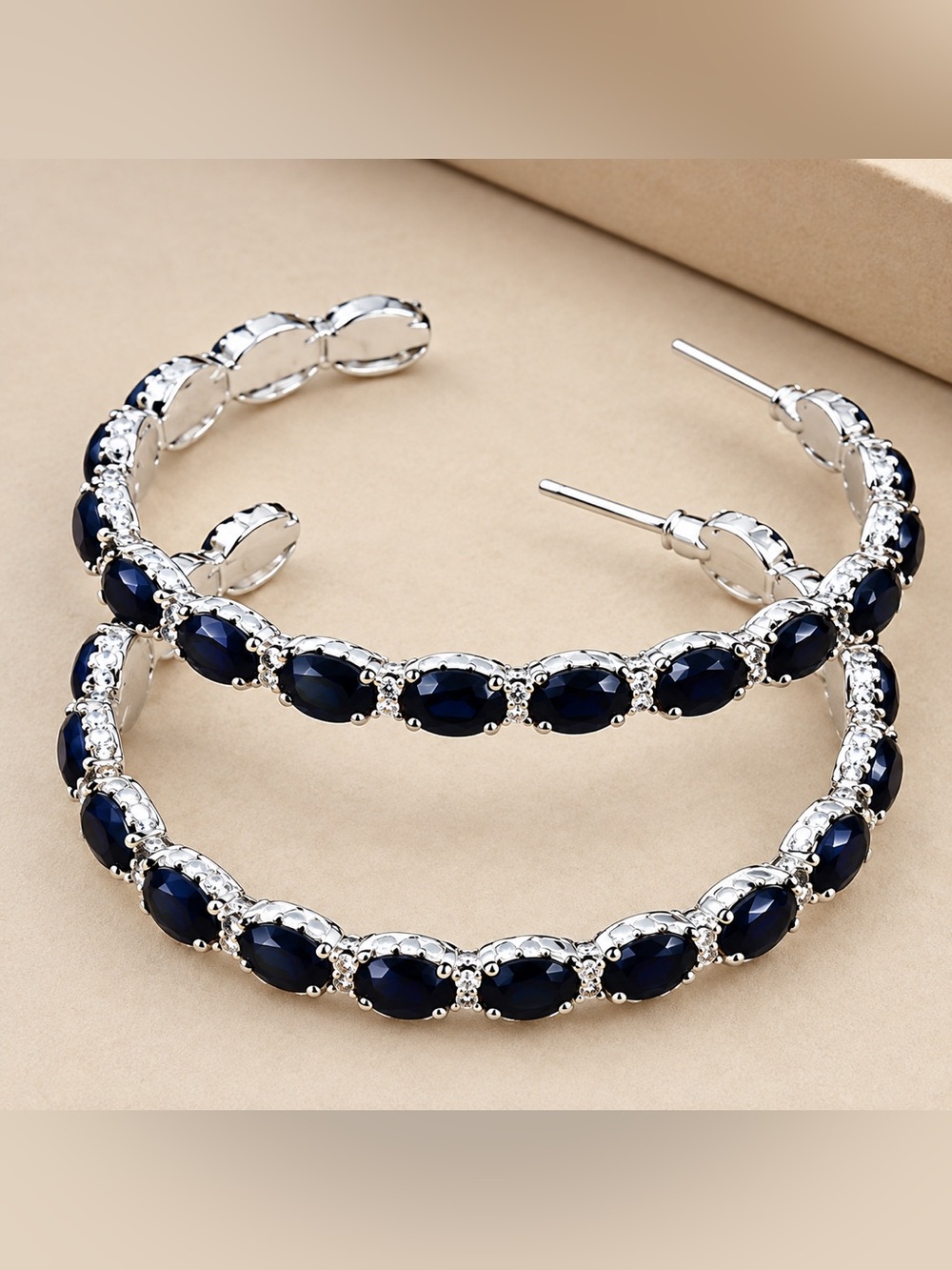Black Turquoise Hoop Earrings